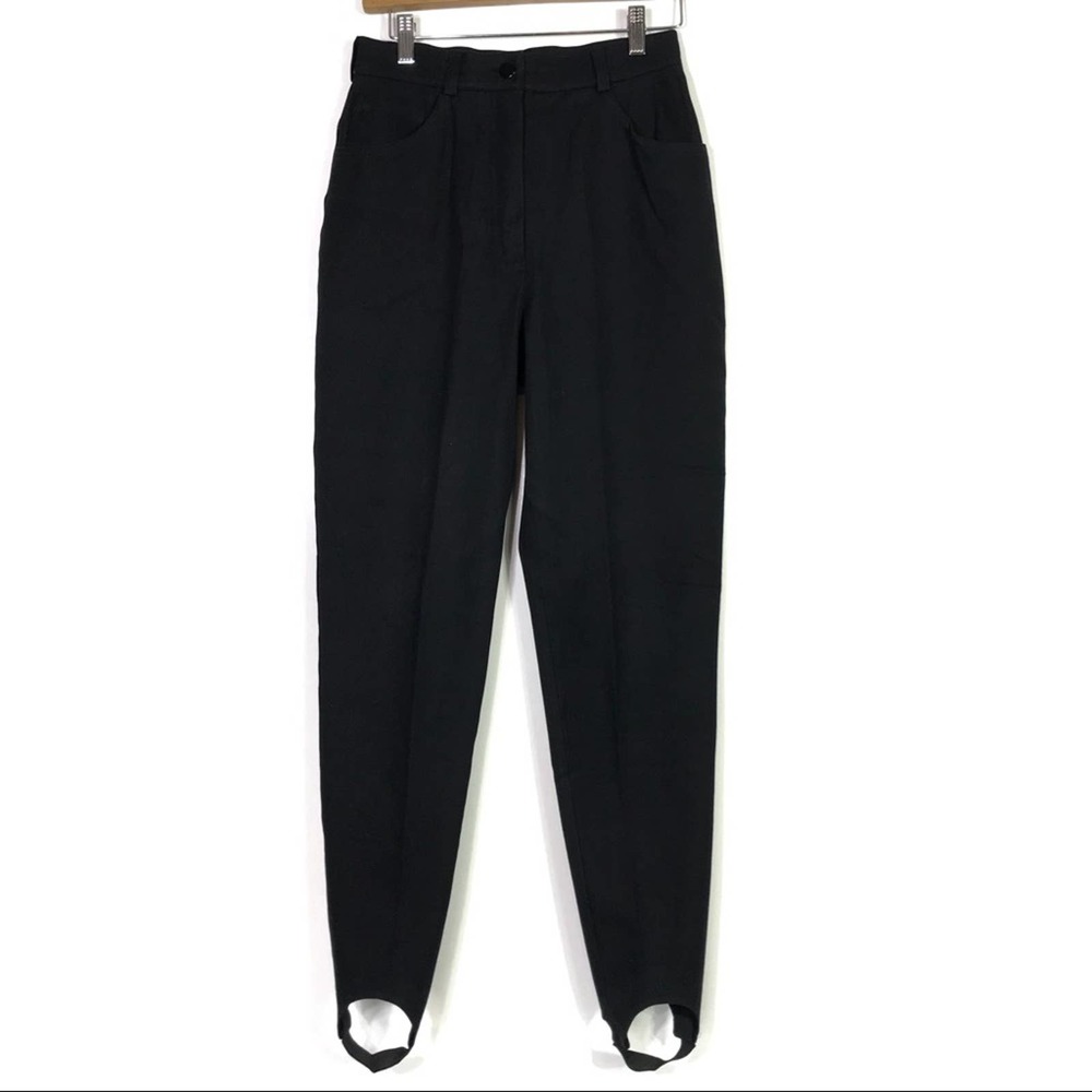Escada High Waist Black Stirrup Jeans 36 / Small EUC
